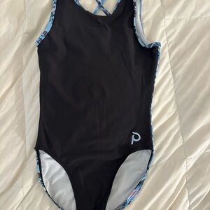 Plum Practicewear Gymnastics Dance Leotard Flip Black Blue Adult XS